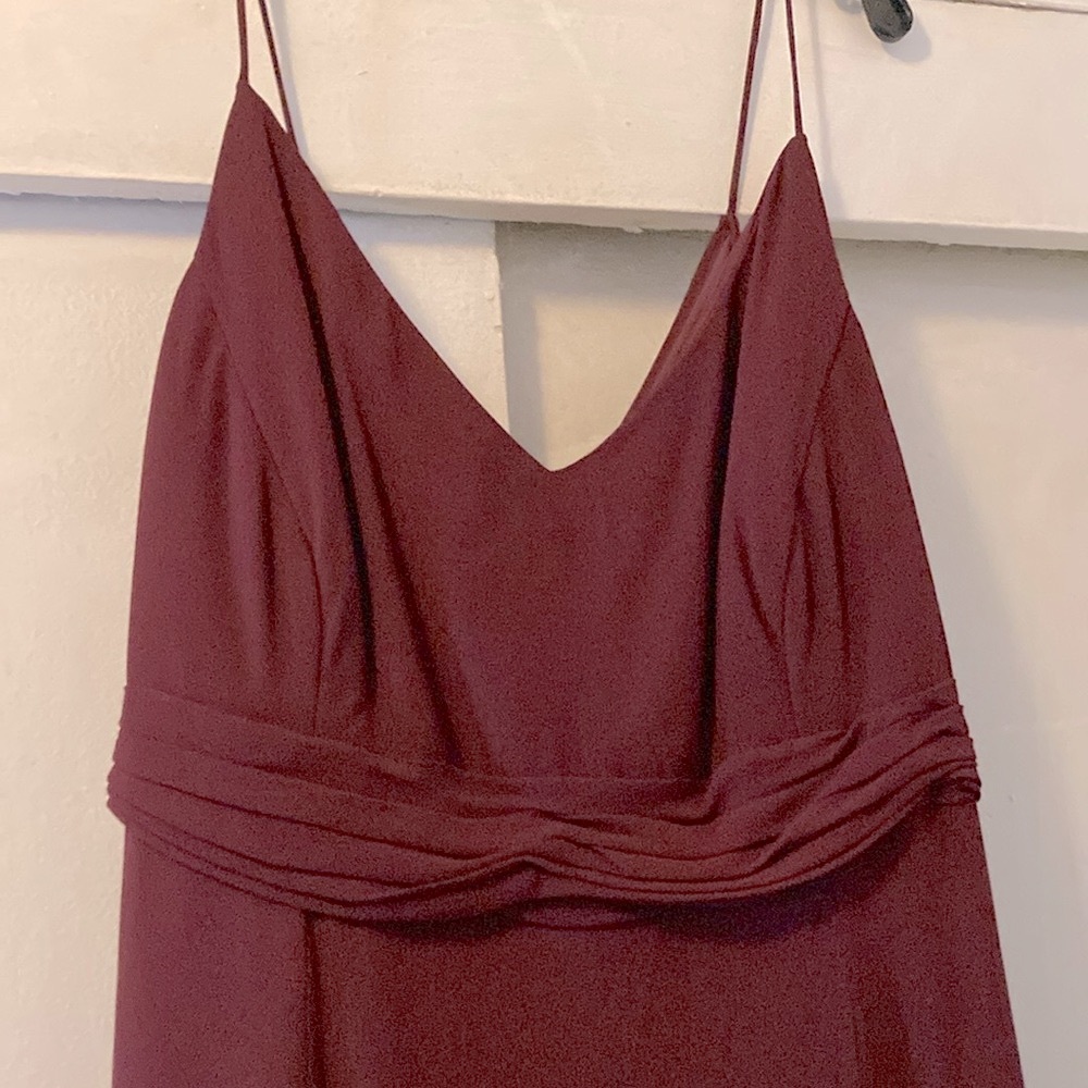 Burgundy ankle length dress